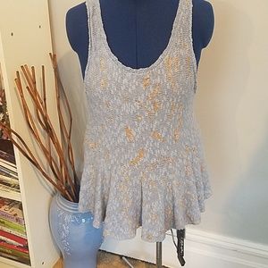 Knit baby blue sexy tank
